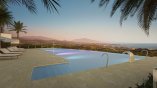 11- Piscina de noche con luces y vistas-4k